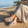image:imageCUSHIONAIRE Luna Sandals for Women Cork Footbed Womens Sandals for Summer Comfort with Adjustable Straps Wide Width AvailableBlue Vegan Suede