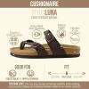 image:imageCUSHIONAIRE Luna Sandals for Women Cork Footbed Womens Sandals for Summer Comfort with Adjustable Straps Wide Width AvailableBrown Nappa