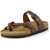 image:imageCUSHIONAIRE Luna Sandals for Women Cork Footbed Womens Sandals for Summer Comfort with Adjustable Straps Wide Width AvailableBrown Oily