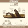image:imageCUSHIONAIRE Luna Sandals for Women Cork Footbed Womens Sandals for Summer Comfort with Adjustable Straps Wide Width AvailableBrown Oily