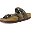image:imageCUSHIONAIRE Luna Sandals for Women Cork Footbed Womens Sandals for Summer Comfort with Adjustable Straps Wide Width AvailableBrown Rugged