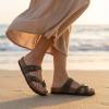 image:imageCUSHIONAIRE Luna Sandals for Women Cork Footbed Womens Sandals for Summer Comfort with Adjustable Straps Wide Width AvailableBrown Rugged