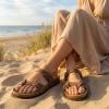 image:imageCUSHIONAIRE Luna Sandals for Women Cork Footbed Womens Sandals for Summer Comfort with Adjustable Straps Wide Width AvailableBrown Vegan Suede
