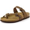 image:imageCUSHIONAIRE Luna Sandals for Women Cork Footbed Womens Sandals for Summer Comfort with Adjustable Straps Wide Width AvailableBrown Vegan Suede