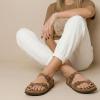 image:imageCUSHIONAIRE Luna Sandals for Women Cork Footbed Womens Sandals for Summer Comfort with Adjustable Straps Wide Width AvailableBrown Vegan Suede