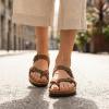 image:imageCUSHIONAIRE Luna Sandals for Women Cork Footbed Womens Sandals for Summer Comfort with Adjustable Straps Wide Width AvailableBrown Vegan Suede