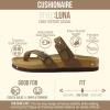 image:imageCUSHIONAIRE Luna Sandals for Women Cork Footbed Womens Sandals for Summer Comfort with Adjustable Straps Wide Width AvailableBrown Vegan Suede