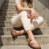 image:imageCUSHIONAIRE Luna Sandals for Women Cork Footbed Womens Sandals for Summer Comfort with Adjustable Straps Wide Width AvailableGold Rose
