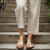 image:imageCUSHIONAIRE Luna Sandals for Women Cork Footbed Womens Sandals for Summer Comfort with Adjustable Straps Wide Width AvailableGold Rose