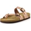 image:imageCUSHIONAIRE Luna Sandals for Women Cork Footbed Womens Sandals for Summer Comfort with Adjustable Straps Wide Width AvailableGold Rose