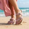 image:imageCUSHIONAIRE Luna Sandals for Women Cork Footbed Womens Sandals for Summer Comfort with Adjustable Straps Wide Width AvailablePink Vegan Suede