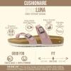 image:imageCUSHIONAIRE Luna Sandals for Women Cork Footbed Womens Sandals for Summer Comfort with Adjustable Straps Wide Width AvailablePink Vegan Suede