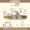 image:imageCUSHIONAIRE Luna Sandals for Women Cork Footbed Womens Sandals for Summer Comfort with Adjustable Straps Wide Width AvailableSilver