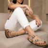 image:imageCUSHIONAIRE Luna Sandals for Women Cork Footbed Womens Sandals for Summer Comfort with Adjustable Straps Wide Width AvailableStone