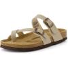 image:imageCUSHIONAIRE Luna Sandals for Women Cork Footbed Womens Sandals for Summer Comfort with Adjustable Straps Wide Width AvailableStone