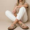 image:imageCUSHIONAIRE Luna Sandals for Women Cork Footbed Womens Sandals for Summer Comfort with Adjustable Straps Wide Width AvailableStone