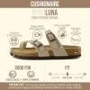 image:imageCUSHIONAIRE Luna Sandals for Women Cork Footbed Womens Sandals for Summer Comfort with Adjustable Straps Wide Width AvailableStone