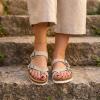 image:imageCUSHIONAIRE Luna Sandals for Women Cork Footbed Womens Sandals for Summer Comfort with Adjustable Straps Wide Width AvailableStone Vegan Suede