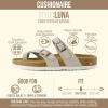 image:imageCUSHIONAIRE Luna Sandals for Women Cork Footbed Womens Sandals for Summer Comfort with Adjustable Straps Wide Width AvailableStone Vegan Suede