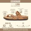 image:imageCUSHIONAIRE Luna Sandals for Women Cork Footbed Womens Sandals for Summer Comfort with Adjustable Straps Wide Width AvailableTan Vegan Suede