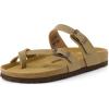 image:imageCUSHIONAIRE Luna Sandals for Women Cork Footbed Womens Sandals for Summer Comfort with Adjustable Straps Wide Width AvailableTaupe