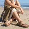 image:imageCUSHIONAIRE Luna Sandals for Women Cork Footbed Womens Sandals for Summer Comfort with Adjustable Straps Wide Width AvailableTaupe