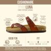 image:imageCUSHIONAIRE Luna Sandals for Women Cork Footbed Womens Sandals for Summer Comfort with Adjustable Straps Wide Width AvailableWhiskey