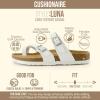 image:imageCUSHIONAIRE Luna Sandals for Women Cork Footbed Womens Sandals for Summer Comfort with Adjustable Straps Wide Width AvailableWhite