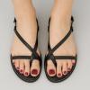 image:imageCUSHIONAIRE Luxor Sandals for Women Strappy Flat Thong Womens Sandals with Adjustable Ankle Strap and Memory FoamBlack