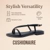 image:imageCUSHIONAIRE Luxor Sandals for Women Strappy Flat Thong Womens Sandals with Adjustable Ankle Strap and Memory FoamBlack