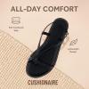 image:imageCUSHIONAIRE Luxor Sandals for Women Strappy Flat Thong Womens Sandals with Adjustable Ankle Strap and Memory FoamBlack