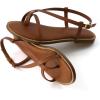 image:imageCUSHIONAIRE Luxor Sandals for Women Strappy Flat Thong Womens Sandals with Adjustable Ankle Strap and Memory FoamCognac