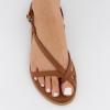 image:imageCUSHIONAIRE Luxor Sandals for Women Strappy Flat Thong Womens Sandals with Adjustable Ankle Strap and Memory FoamCognac