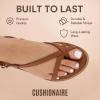 image:imageCUSHIONAIRE Luxor Sandals for Women Strappy Flat Thong Womens Sandals with Adjustable Ankle Strap and Memory FoamCognac
