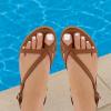 image:imageCUSHIONAIRE Luxor Sandals for Women Strappy Flat Thong Womens Sandals with Adjustable Ankle Strap and Memory FoamCognac