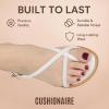 image:imageCUSHIONAIRE Luxor Sandals for Women Strappy Flat Thong Womens Sandals with Adjustable Ankle Strap and Memory FoamWhite