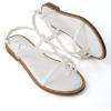 image:imageCUSHIONAIRE Luxor Sandals for Women Strappy Flat Thong Womens Sandals with Adjustable Ankle Strap and Memory FoamWhite