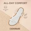 image:imageCUSHIONAIRE Luxor Sandals for Women Strappy Flat Thong Womens Sandals with Adjustable Ankle Strap and Memory FoamWhite