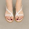image:imageCUSHIONAIRE Luxor Sandals for Women Strappy Flat Thong Womens Sandals with Adjustable Ankle Strap and Memory FoamWhite