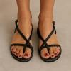 image:imageCUSHIONAIRE Luxor Sandals for Women Strappy Flat Thong Womens Sandals with Adjustable Ankle Strap and Memory FoamWhite