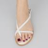 image:imageCUSHIONAIRE Luxor Sandals for Women Strappy Flat Thong Womens Sandals with Adjustable Ankle Strap and Memory FoamWhite