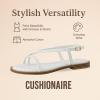 image:imageCUSHIONAIRE Luxor Sandals for Women Strappy Flat Thong Womens Sandals with Adjustable Ankle Strap and Memory FoamWhite