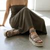 image:imageCUSHIONAIRE Mandy Wedge Sandals for Women  Strappy Platform Sandals with Arch Support Cute Summer EspadrilleStyle Platform Dressy SlipOnBT Raffia
