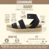 image:imageCUSHIONAIRE Mandy Wedge Sandals for Women  Strappy Platform Sandals with Arch Support Cute Summer EspadrilleStyle Platform Dressy SlipOnBlack