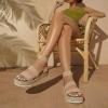 image:imageCUSHIONAIRE Mandy Wedge Sandals for Women  Strappy Platform Sandals with Arch Support Cute Summer EspadrilleStyle Platform Dressy SlipOnNude