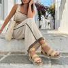 image:imageCUSHIONAIRE Mandy Wedge Sandals for Women  Strappy Platform Sandals with Arch Support Cute Summer EspadrilleStyle Platform Dressy SlipOnRaffia