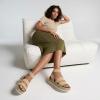 image:imageCUSHIONAIRE Mandy Wedge Sandals for Women  Strappy Platform Sandals with Arch Support Cute Summer EspadrilleStyle Platform Dressy SlipOnRaffia
