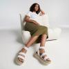 image:imageCUSHIONAIRE Mandy Wedge Sandals for Women  Strappy Platform Sandals with Arch Support Cute Summer EspadrilleStyle Platform Dressy SlipOnWhite