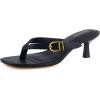 image:imageCUSHIONAIRE Marlin Low Kitten Heels for Women Thong Style Dressy Heeled Womens Sandals with Adjustable Buckle ClosureBlack