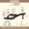 image:imageCUSHIONAIRE Marlin Low Kitten Heels for Women Thong Style Dressy Heeled Womens Sandals with Adjustable Buckle ClosureBlack